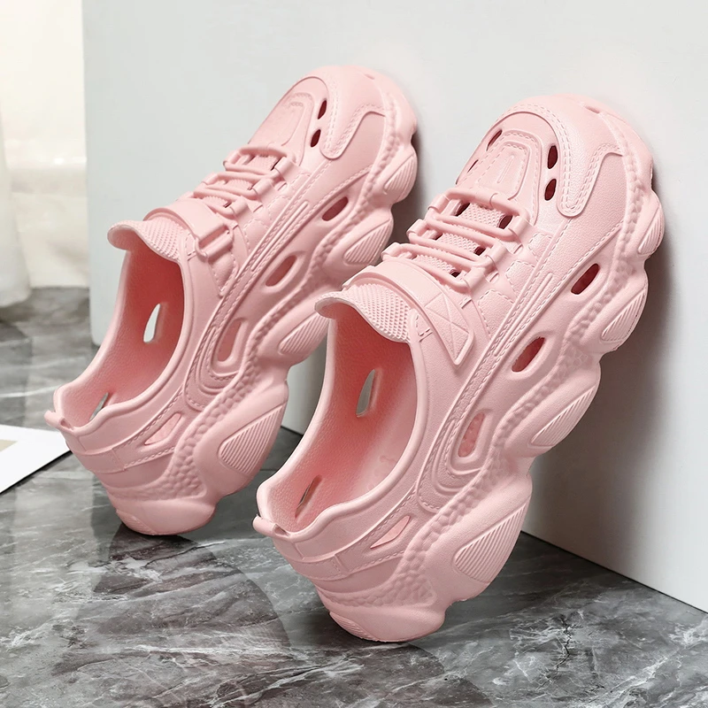 男鞋透气夏季时尚洞洞鞋厚底镂空开车情侣运动夏季休闲百搭鞋厚底