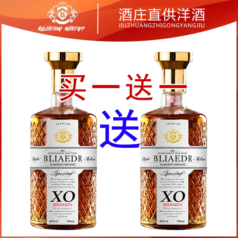 买一瓶送一瓶xo洋酒白兰地40度700毫升到手2瓶