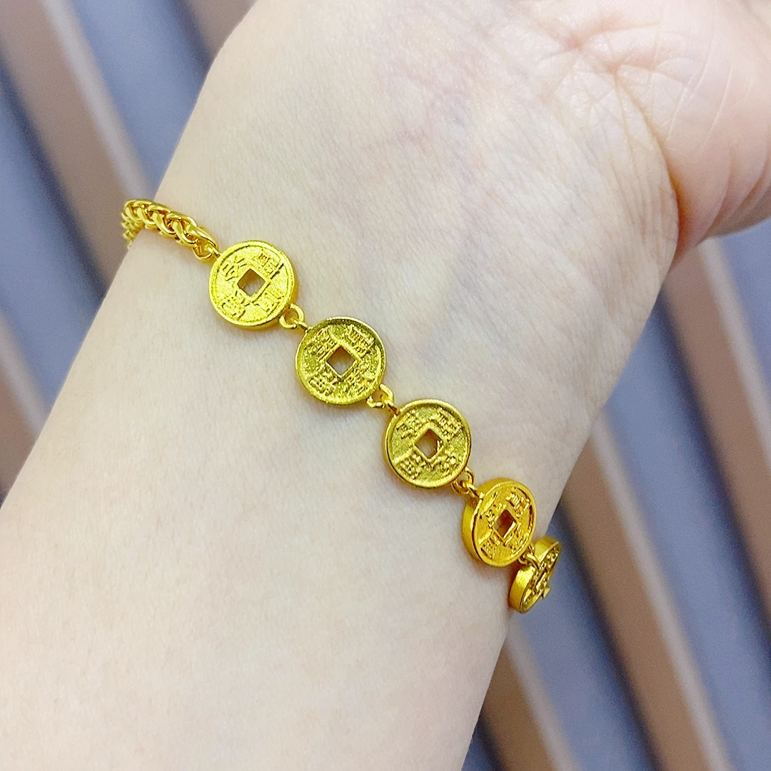 时尚百搭钱多多五帝钱肖邦手链女首饰