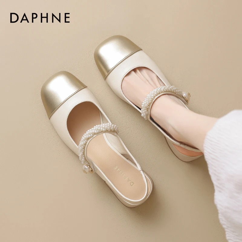 达芙妮包头凉鞋女2025新款夏季外穿百搭鞋子爆款单鞋法式女鞋夏款