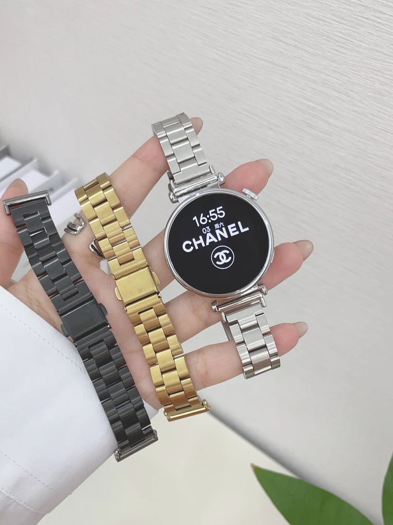 适用华为gt5手表gt4/gt3/2细版三株钢带金属腕带华为watch4 pro等