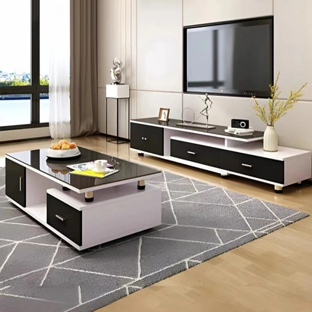 明美娜 现代简约电视柜茶几客厅家用伸缩创意极简电视柜组合#318