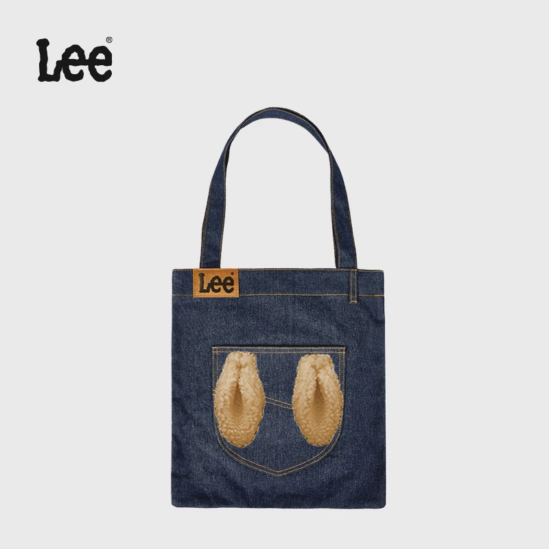 Lee经典兔子牛仔帆布袋大容量男女同款百搭学生w
