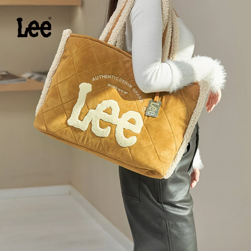 Lee绒布单肩包斜挎包毛绒包手提包收拿包秋冬大容量百搭时尚通勤L