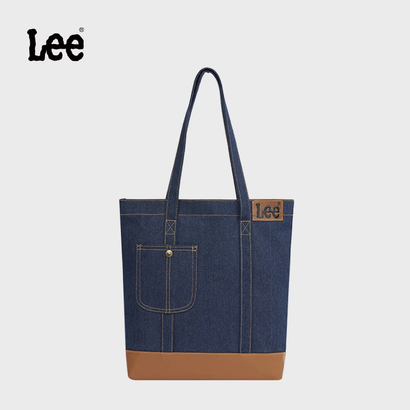 Lee假日系列小众拼接托特包新款牛仔女包托特包手提包简约Z1