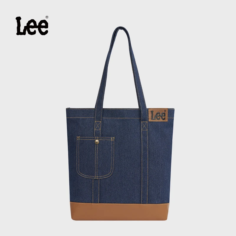 Lee假日系列拼接托特包新款牛仔女包托特包手提包简约w