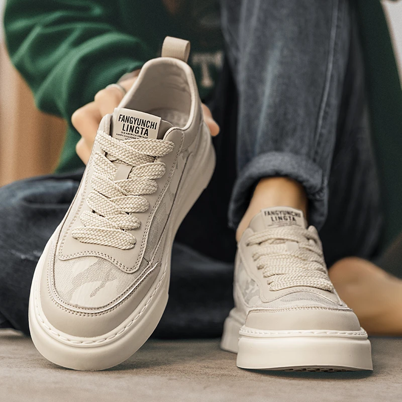 男鞋2024新款春季休闲时尚板鞋男士低帮个性防滑百搭透气运动潮鞋