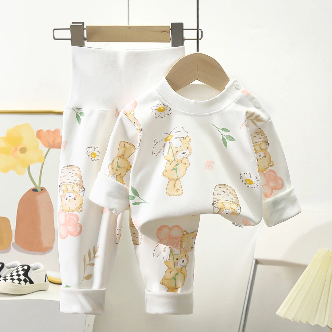 a类秋冬纯棉婴幼儿高腰护肚加厚保暖内衣服儿童宝宝秋衣秋裤套装