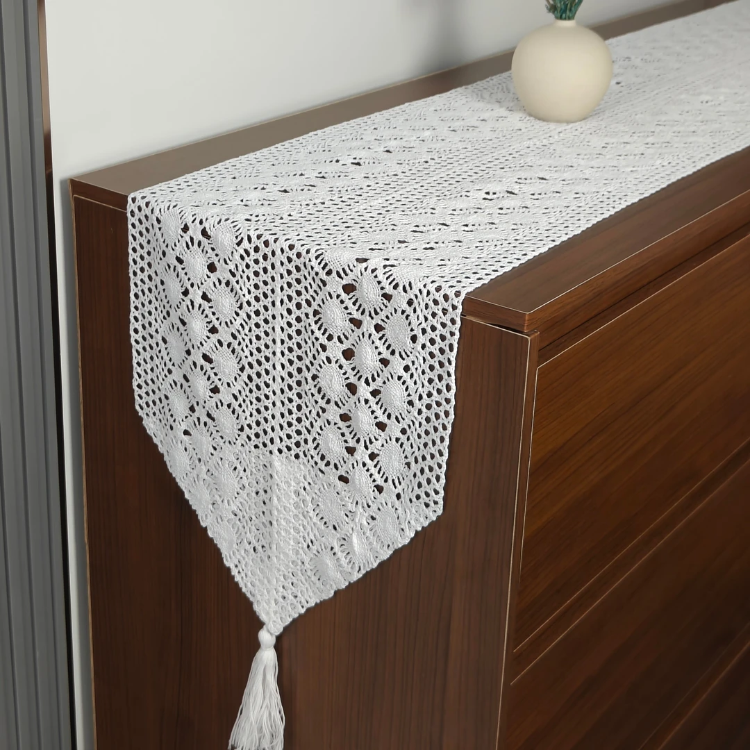 钩针棉线桌旗五斗橱五斗柜