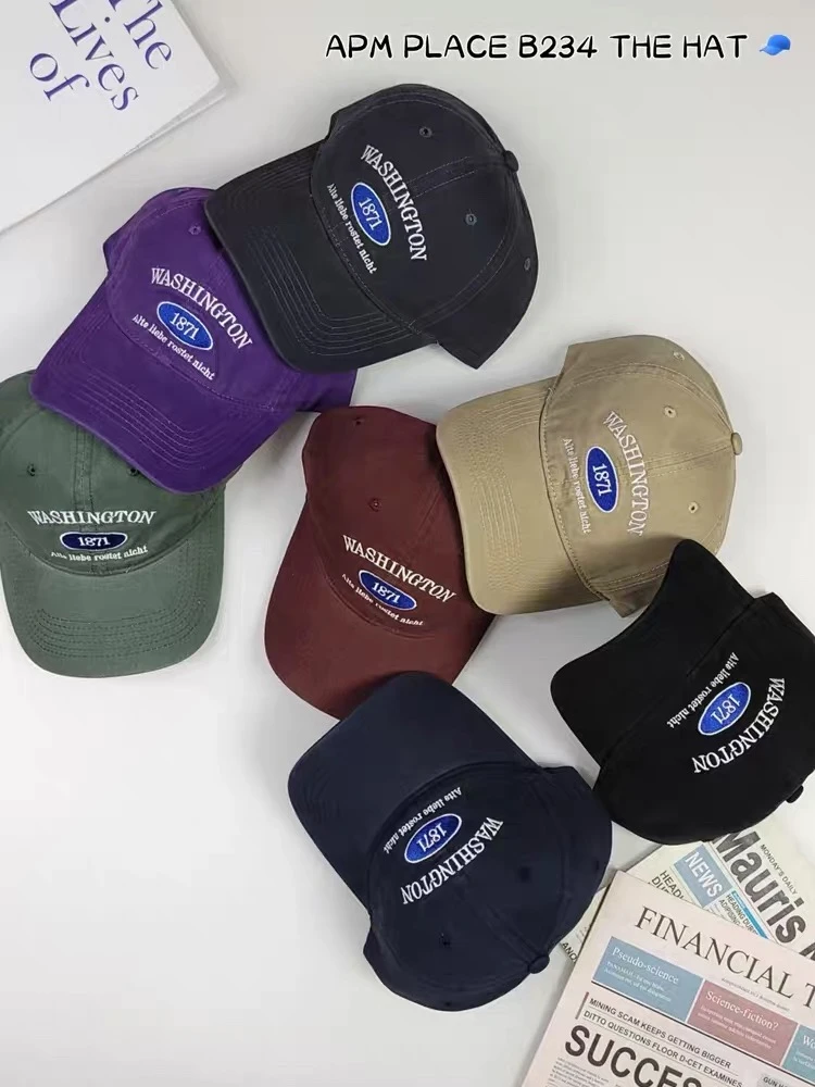 韩国【设计师楼】复古刺绣字母棒球遮阳帽时尚