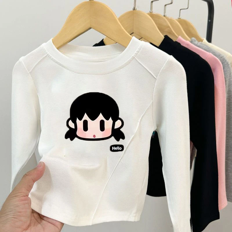 春秋女童长袖T恤2024春秋款洋气女儿童百搭修身打底衫春秋打底衫