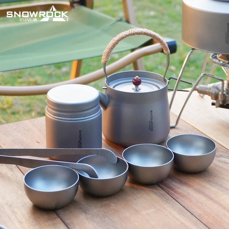 户外纯钛喷砂提梁壶茶具(套装可选)