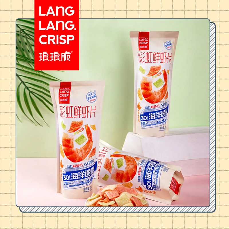 彩虹鲜虾片 30%含虾量 入口即化 小吃休闲膨化 K