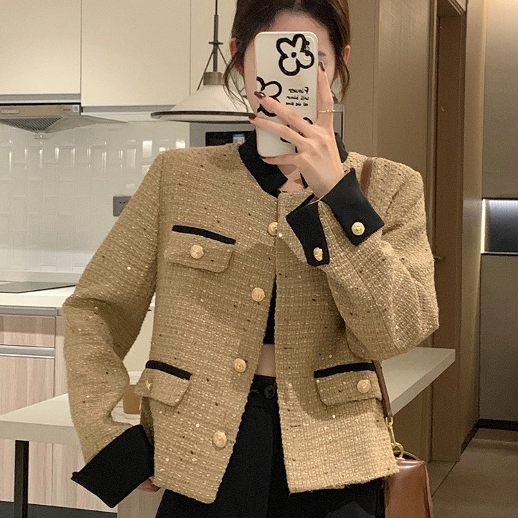 （大易粉丝专属）法式小香风外套女2023新款名媛小个子短款上衣X006