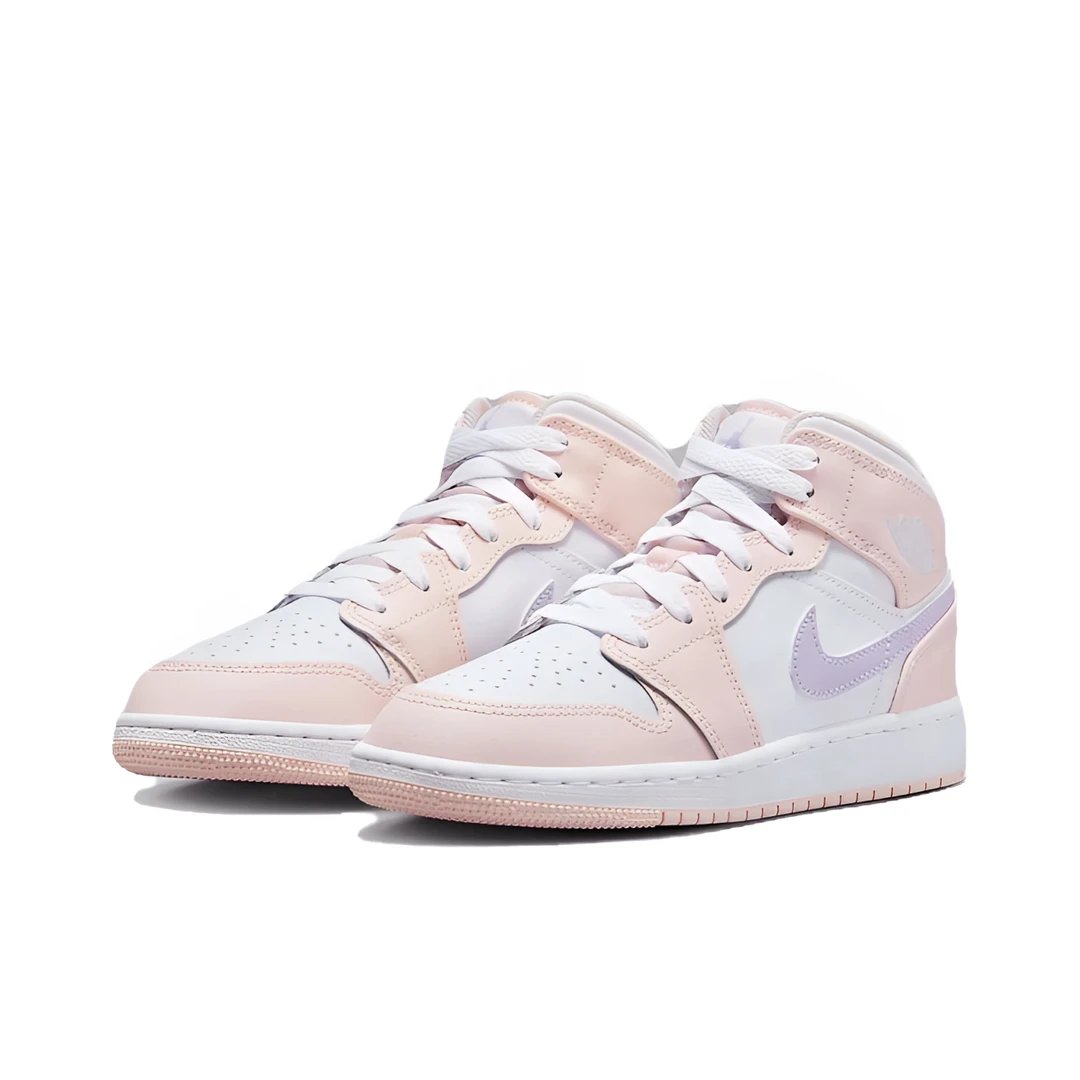 Air Jordan 1 AJ1奶茶玲娜贝儿粉紫女款中帮休闲球鞋 FD8780-601