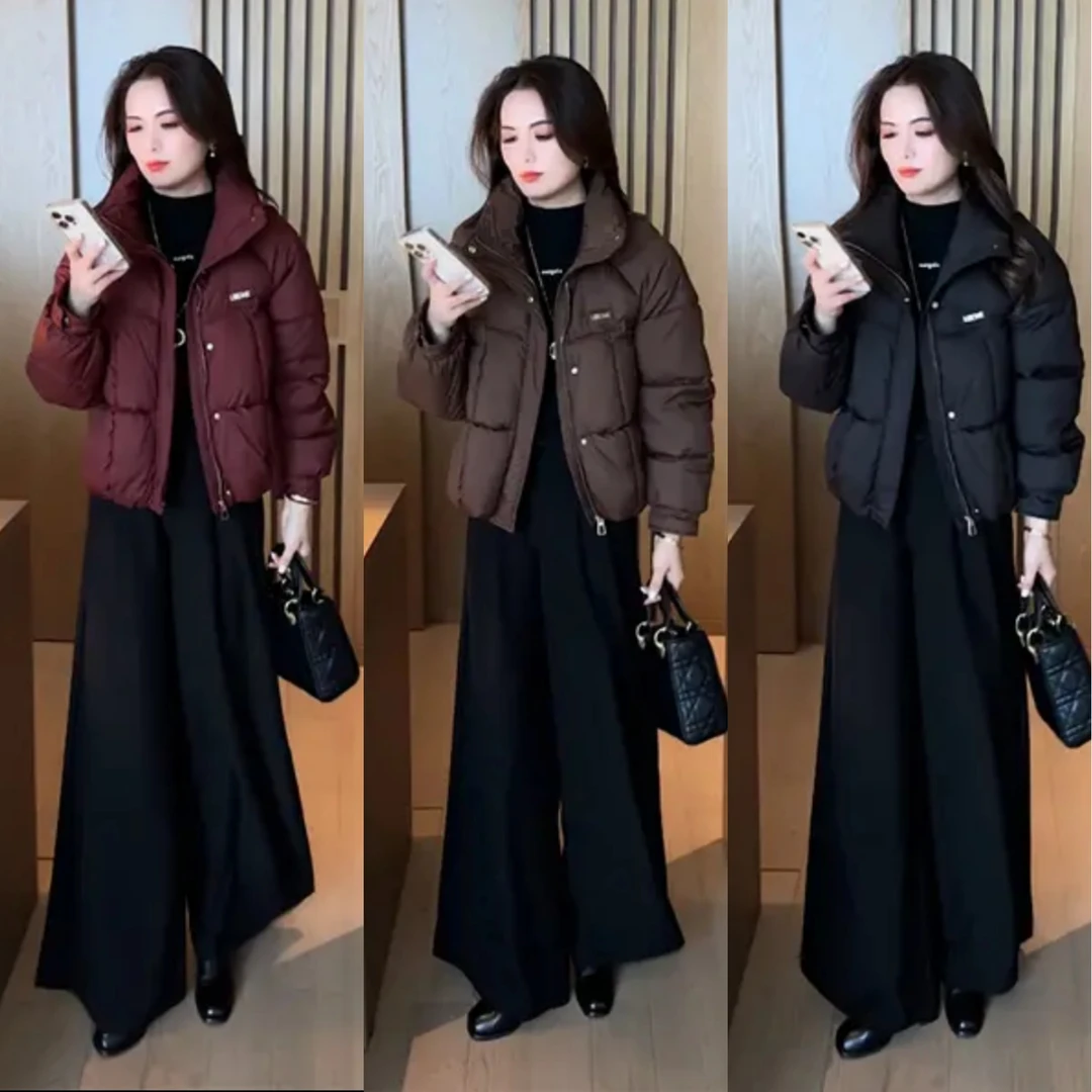 冬季新品穿搭面包服气质休闲洋气时尚宽松棉服外套15