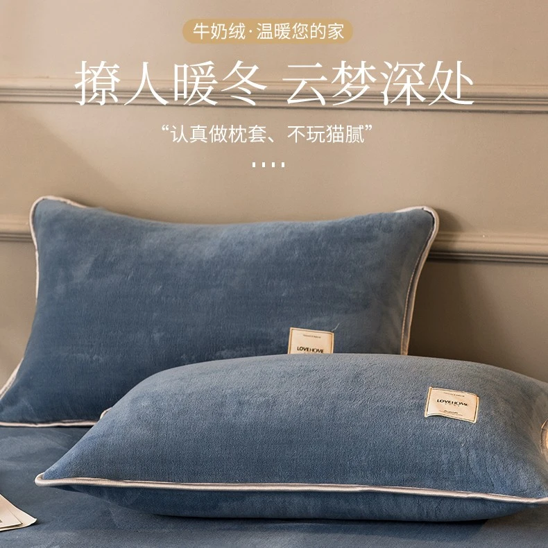 2022新款牛奶绒法莱绒水晶绒系列-单枕套 48X74cm/只 时尚款-闪电
