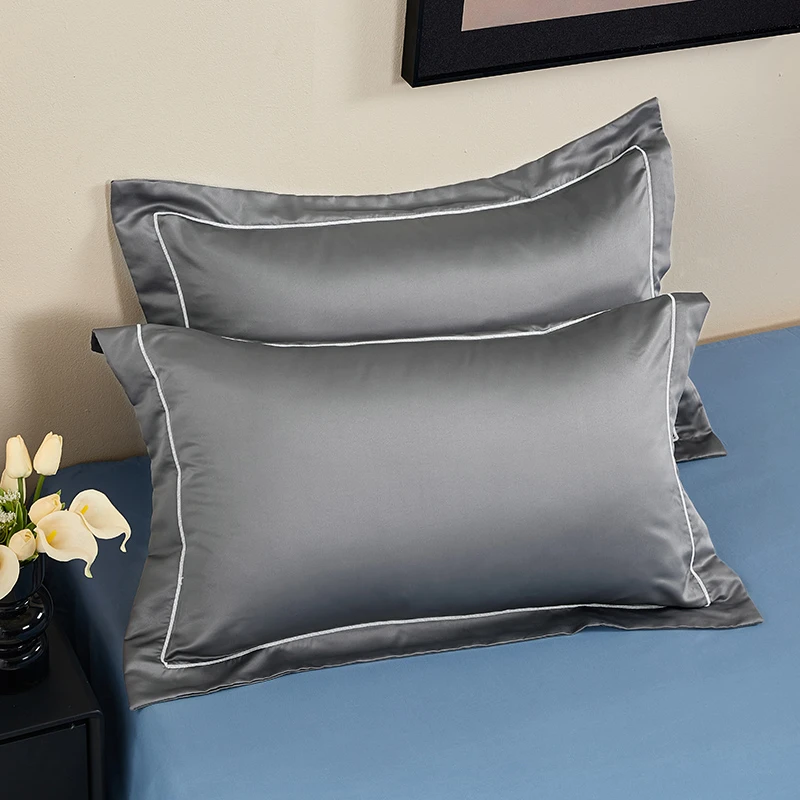 2026新款舒适冰丝枕套48*74cm一对装简约纯色丝滑凉感适合同夏季