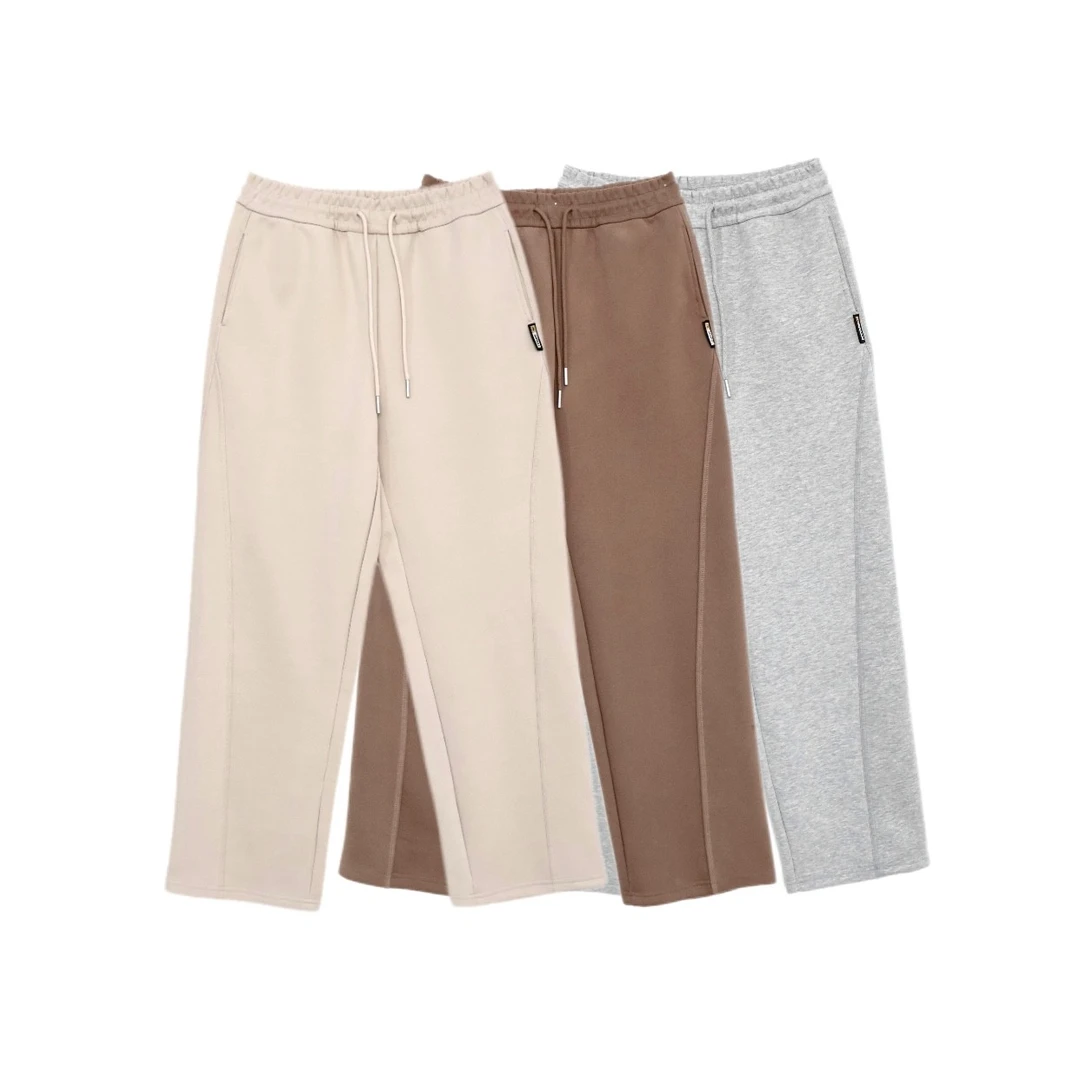 【HUAHUA】休闲裤潮流抽绳垂感宽松纯色松紧腰6668