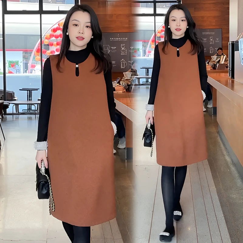 新年战袍红色背心连衣裙女2025春秋新款时尚韩版简风显瘦背心裙