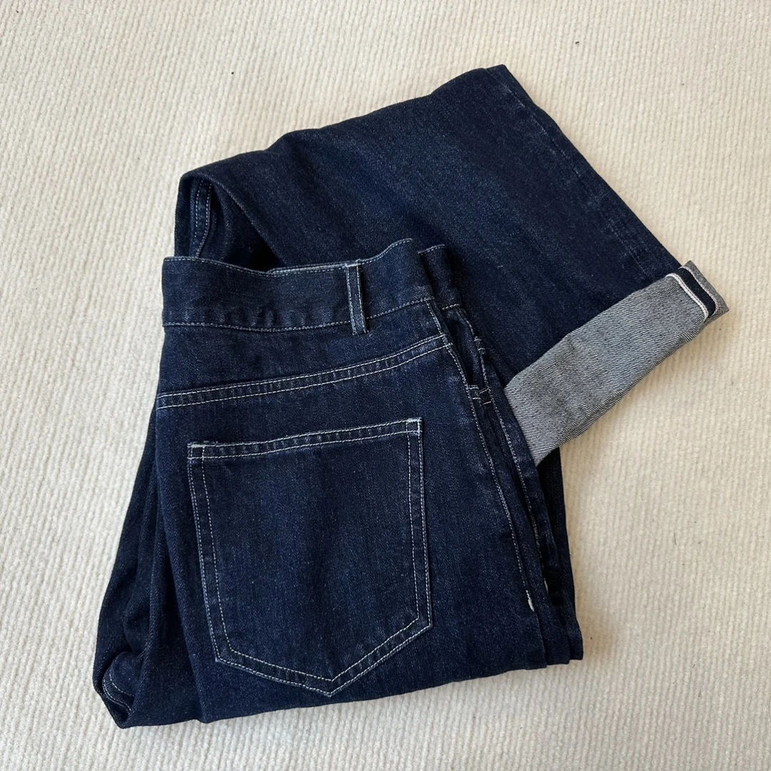 大禾自制.赤耳直筒牛仔裤女款