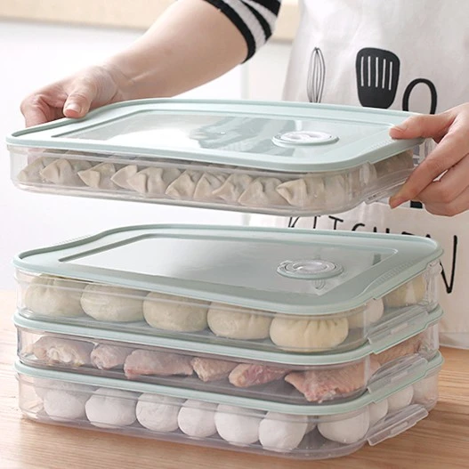 饺子盒专用家用水饺混沌盒冰箱保鲜盒鱼肉盒冷冻盒多层透明收纳盒