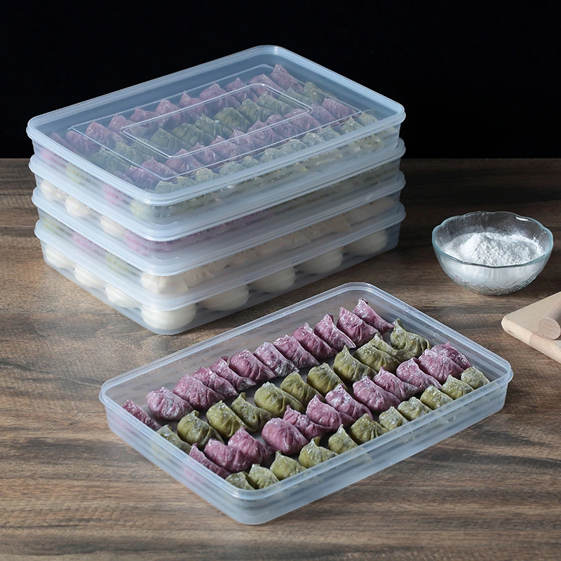 【买1送1】家用饺子盒冷冻饺盒专用冰箱保鲜盒水饺托盘盒速冻混沌盒
