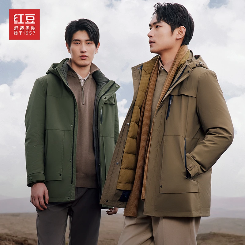 【90鹅绒】红豆男装鹅绒服男冬款防风雨防刮擦防钻绒寒冬级鹅绒服