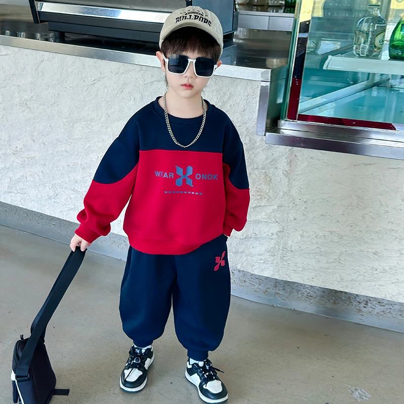 男童秋装套装2024卫衣新款套装运动衣服儿童时尚秋款超酷帅气男宝
