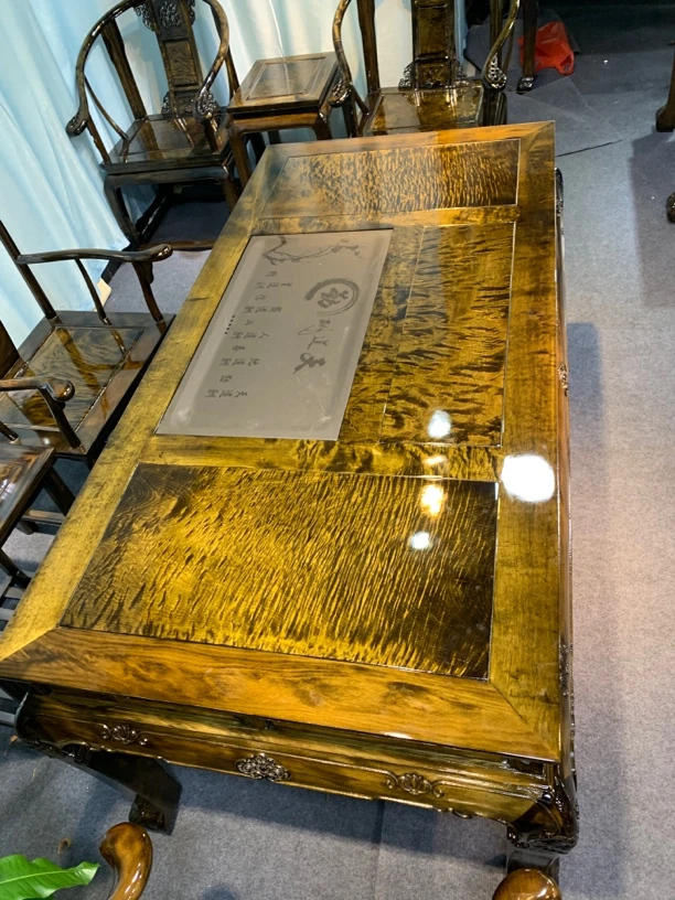 茶桌七件套1.8米配坐垫配电磁炉烧水壶