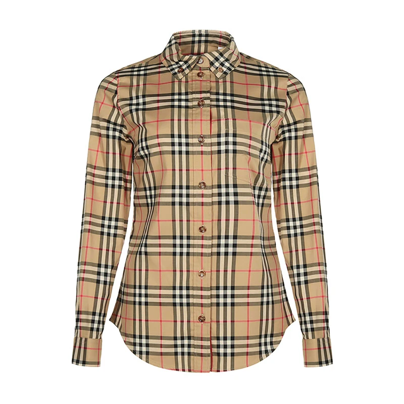 Burberry巴宝莉/博柏利 女款修身长袖衬衫80222841