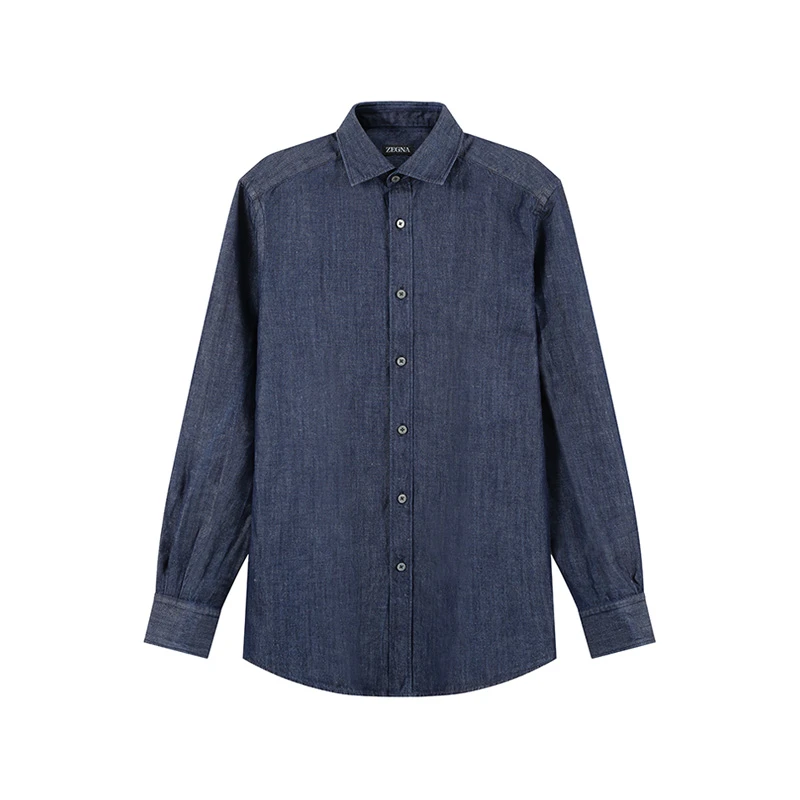 未使用 ZEGNA 杰尼亚 男士石洗效果长袖牛仔衬衫UDX12A7 SRF6