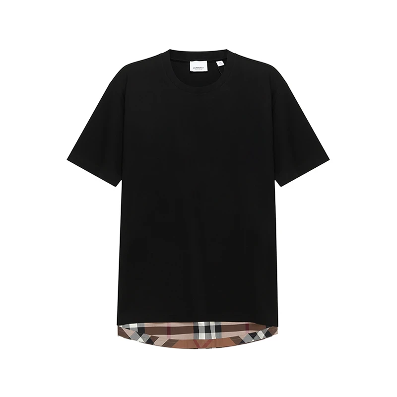 Burberry巴宝莉 男士/女士中性款宽松中长款圆领短袖T恤 80449621