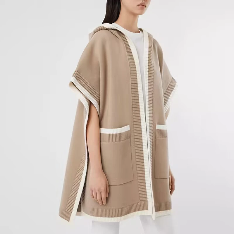 Burberry巴宝莉/博柏利女款羊毛/羊绒连帽披肩 80315821