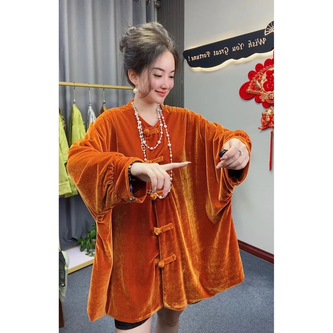 966#【国风】早春新款丝绒女外衣