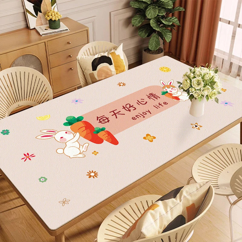 卡通皮革桌垫茶几布书桌垫防水学习家用防油免洗防烫桌布茶几垫子