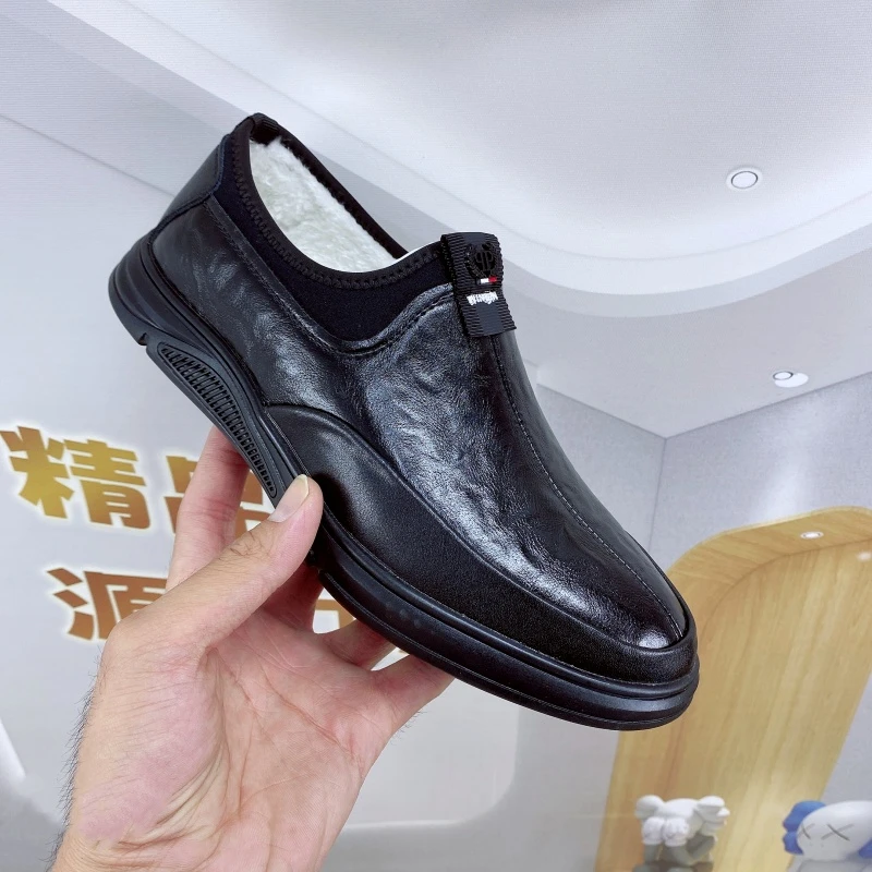 【断码】男士加绒一脚蹬百搭休闲皮鞋5979-6