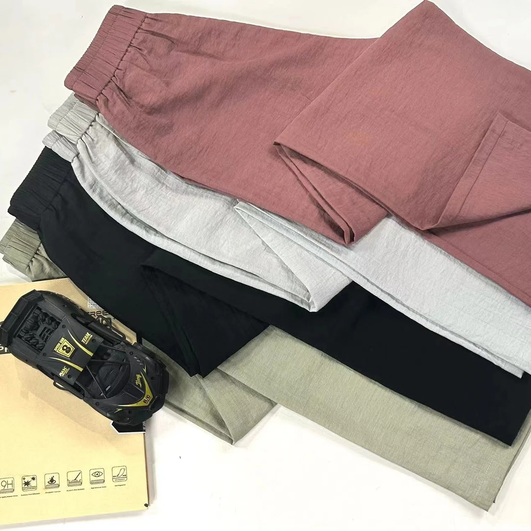 进口亚麻女士休闲裤 夏季透气裤子阔腿裤