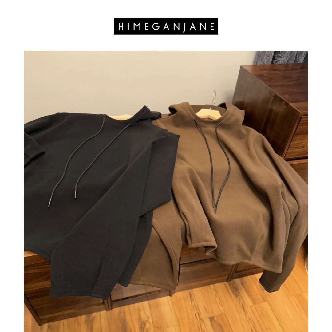 HIMEGANJANE 设计感女巫连帽保暖卫衣女231139