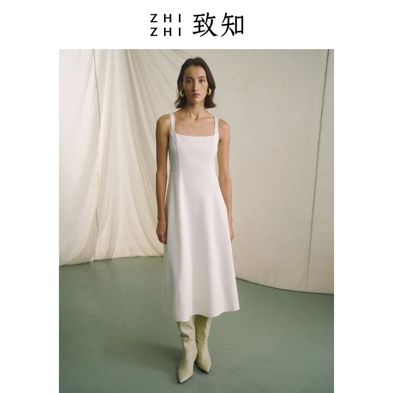 致知 无梦令 A字方领连衣裙新款长款高级ZZ2DSWLW028
