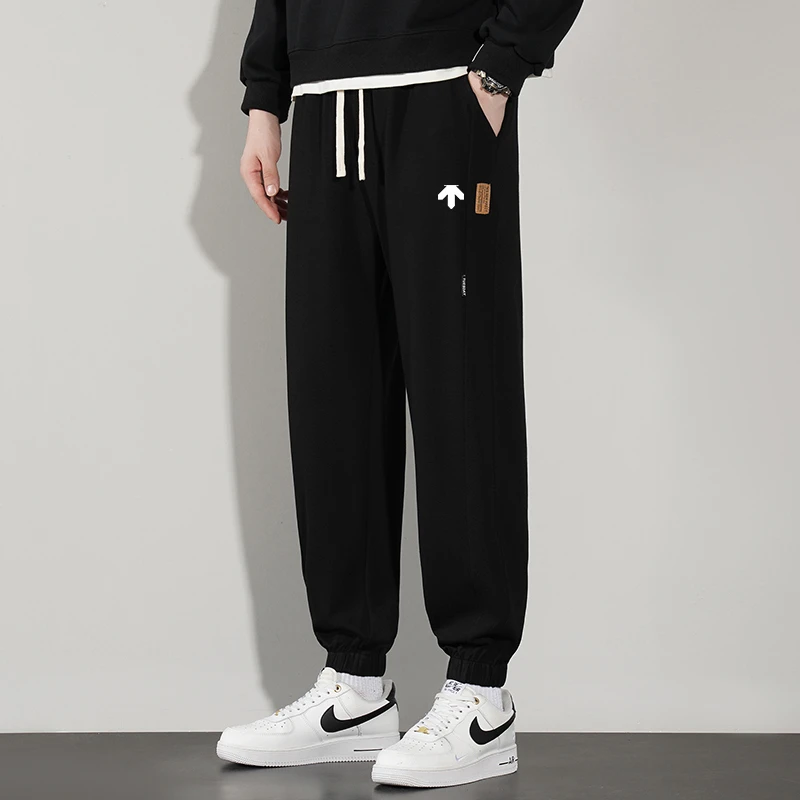 迪桑卫裤春秋男士百搭潮流宽松大码直筒运动休闲裤抽绳秋冬裤子