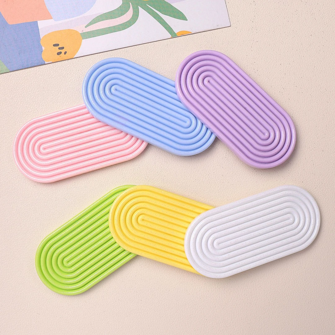 卡通亮面6色底座片片diy树脂配件饰品手工制发夹手机壳摆件