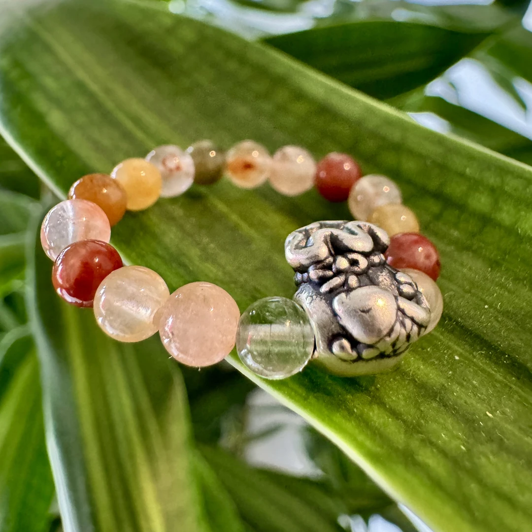 足银戒指  花儿钱袋子精美创意弹力绳戒指