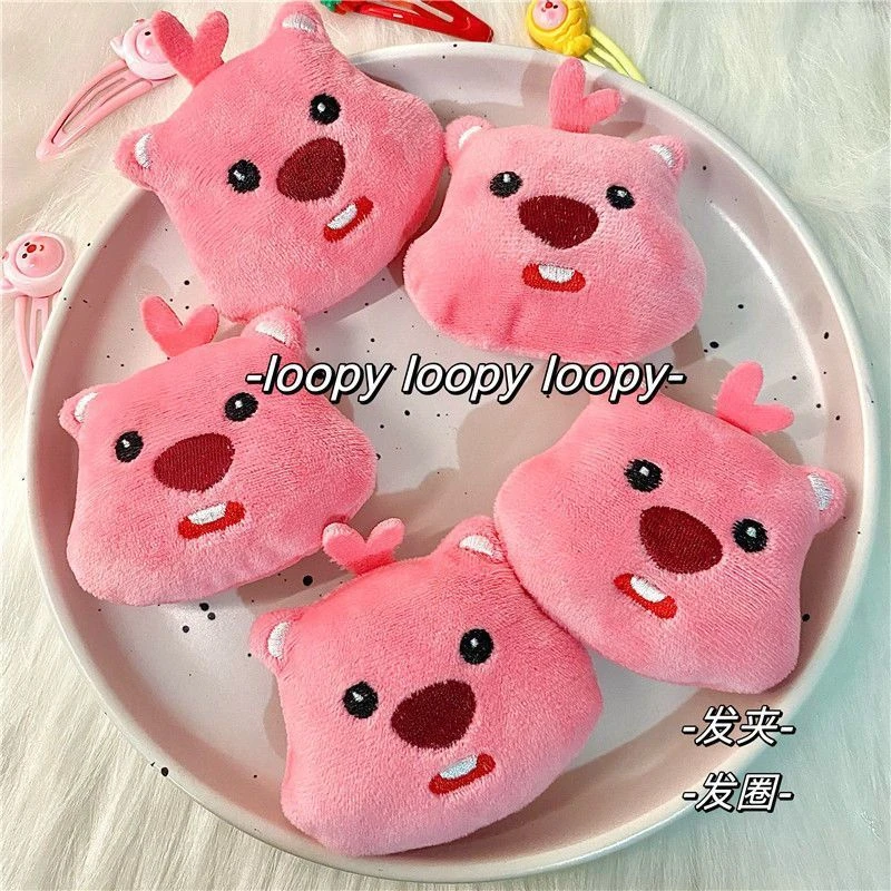 毛绒Loopy发圈发绳小海狸发夹少女心学生可爱卡通小海狸头饰头绳