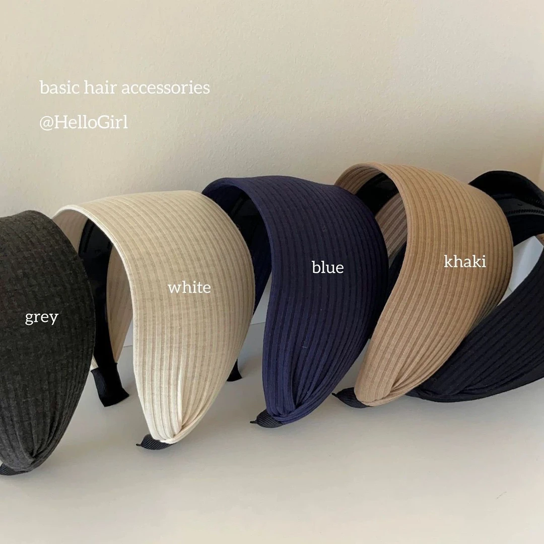 复古天生针织坑条高颅质感加宽简约百搭头箍宽边压发发发卡发带