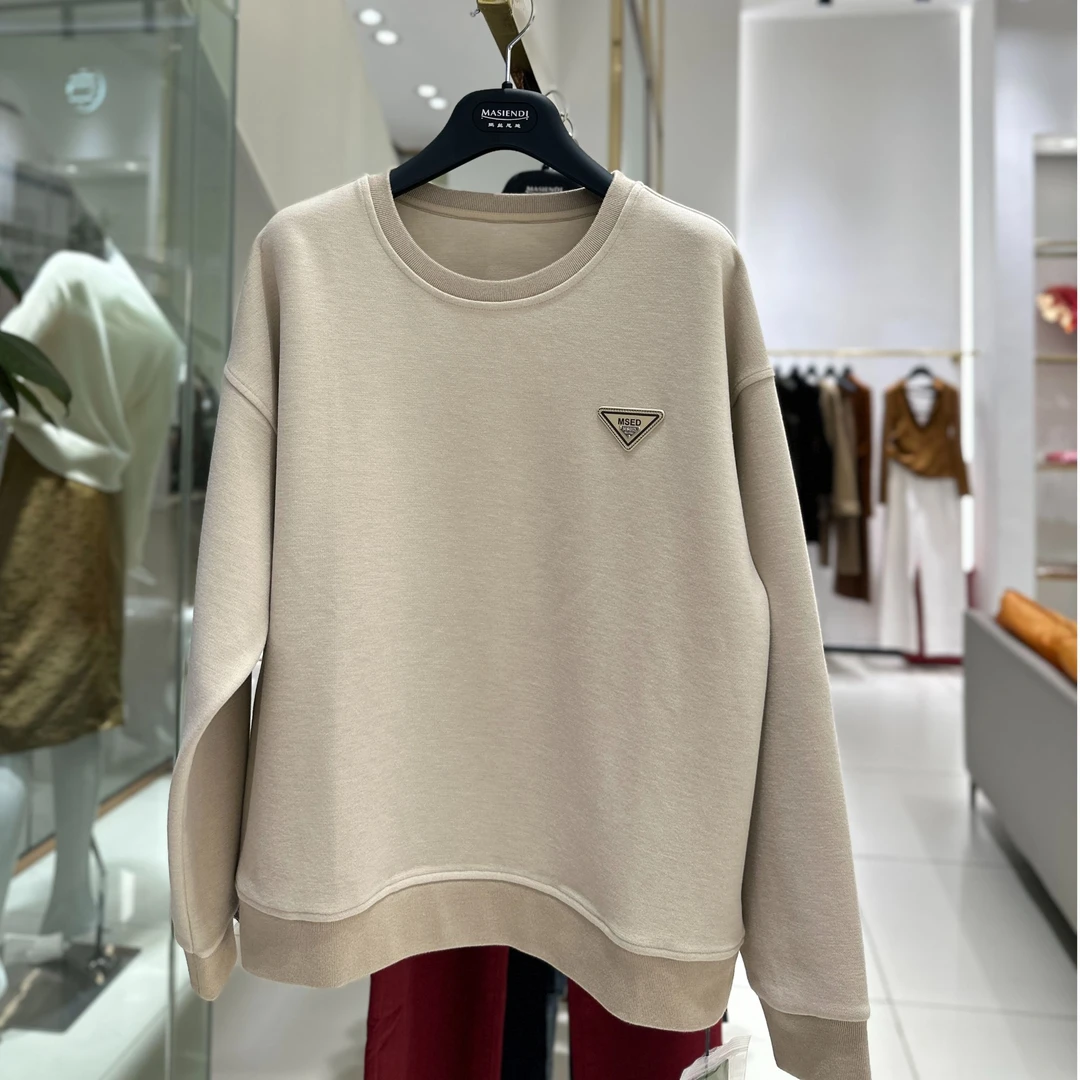MASIENDI玛丝恩迪圆领宽松韩版短款卫衣女