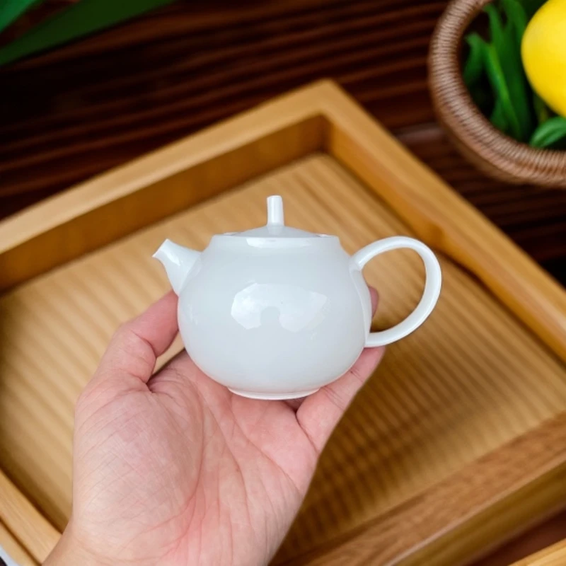 潮州高骨瓷茶壶灯笼壶容量200毫升泡茶壶工夫茶壶家用陶瓷