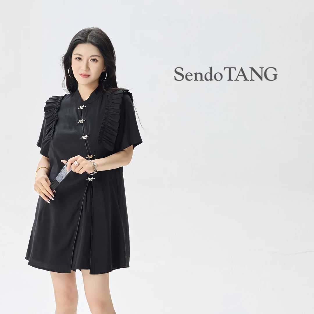 【清平乐】胖多家女装气质设计感时尚宽松显瘦新中式短裤套装