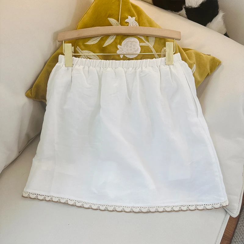 44BQ1848韩版宽松高腰裙裤女夏季新款拼花边减龄显瘦百搭通勤短裙