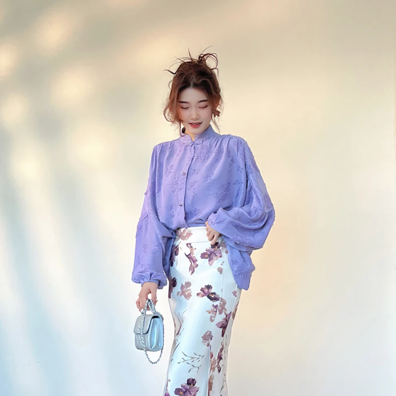 113CS1509新中式国风衬衫气质复古高级感国风长袖上衣女时尚